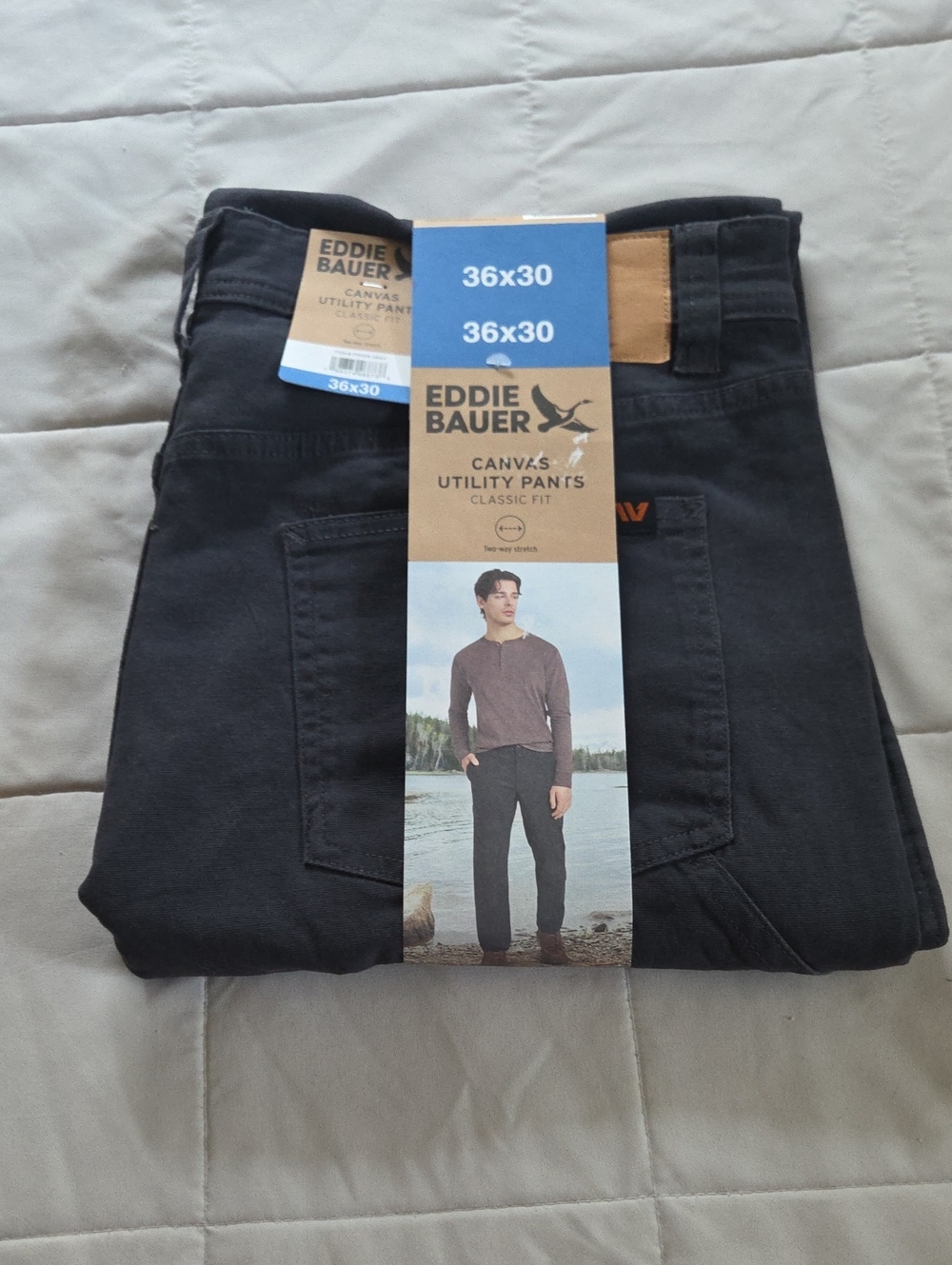 Eddie Bauer Men's Relaxed Canvas Utility Pants - Black